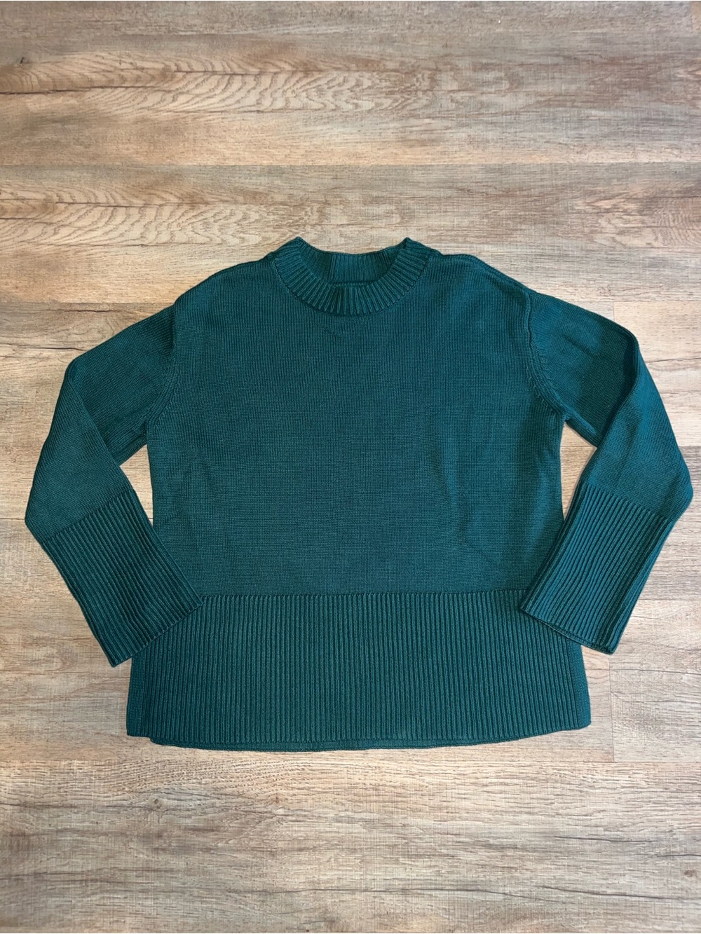Gap 100% Cotton Ribbed Mockneck Pullover Sweater Green Size Small